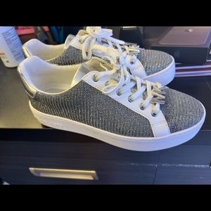Michael kors silver glitter sneakers